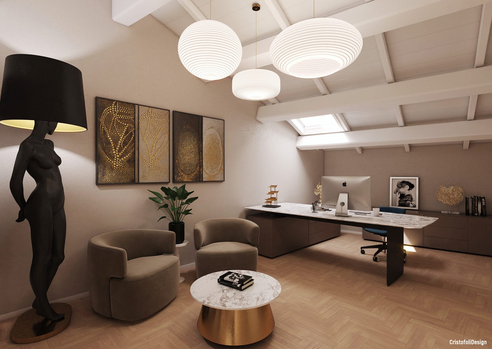 Attico A10 — studio, render